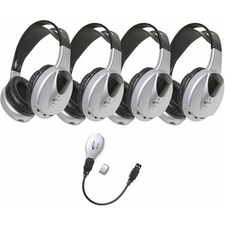 - Califone HIR_KT4 4_Person Infrared Stereo_Mono Headphones with Transmitter