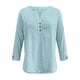 thumbnail image 4 of Camiseta de Cuello en V Botones Casuales de Manga Larga de las Mujeres, Botones de Poliéster Suaves para Otoño Invierno, 4 of 9
