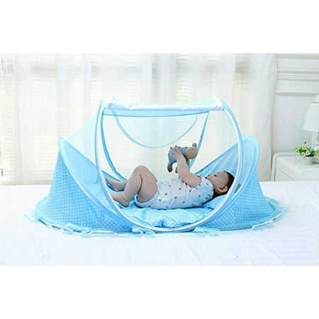 Hot Sale Baby Infant Portable Folding Travel Bed,Crib Canopy Mosquito Net Tent Portable Baby Cots Crib Sleeper Bed with One Pillow for 0-18