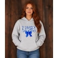 thumbnail image 6 of Lions Blue Floral Coquette Bow Hoodie for Women & Teens Trendy School Spirit Game Day Sweatshirt Gray Hoodie Medium, 6 of 8