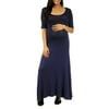 24-7 Comfort Apparel Women's Maternity Elbow Maxi Dress