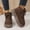 Coffee, variant on Women Platform Ankle Winter Boots Lace Up Faux Fur Lined Heart Metal Decor Casual Short Booties Coffee 7