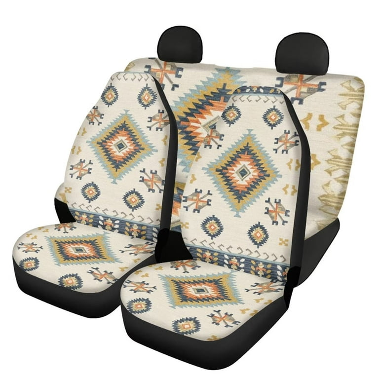 Auto Front Seat Cushion Aztec Print Car Seat Covers Front Seats