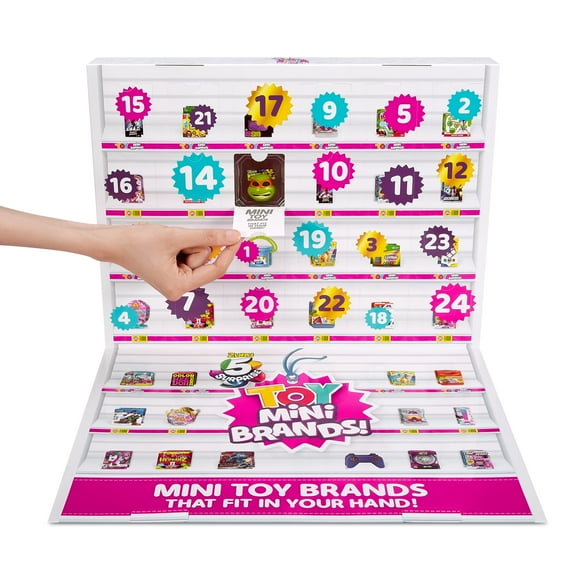 5 Surprise Mini Marques Jouet Édition Limitée Calendrier de l'Avent par ZURU avec 24 Packs Surprise & 4 Jouets Exclusifs Capsule Mystère Véritables Marques Miniatures Objets de Collection