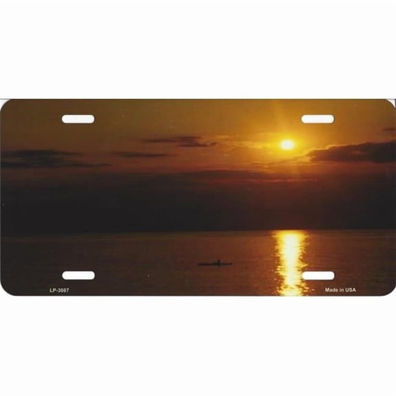 212 Main LP-3087 6 x 12 in. Sunset with Row Boat Metal License Plate