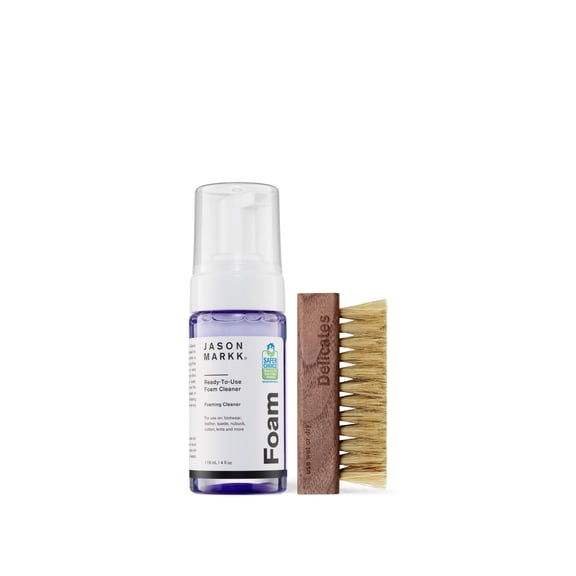 Jason Markk Sneaker Cleaner Quick Clean Kit Foam Cleaner and Delicates Brush, 4 oz, 2 Pc