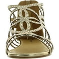 thumbnail image 3 of FOREVER TORY-63 Womens Cut Out Back Zip Flat Sandals, Gold, 6.5, 3 of 4