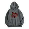 thumbnail image 5 of WTOBBY Women's Fashion Casual Comfortable Round Neck Hooded Long Sleeve Christmas Print Warm Sweatshirt, Holiday Theme for Winter, Cozy and Festive Wear,Dark Gray XL, 5 of 6