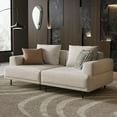 thumbnail image 5 of gaoyangjiaju Cream Fabric Sectional Sofa – Contemporary Upholstered Couch with Metal Legs for Living Room (66.1inch-2Seats), 5 of 6