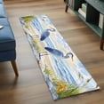 thumbnail image 4 of Blue Seabird Washable Runner Rugs 2'x6', Sea Wave Blue Sky Reed Seaside Nature Scenery Low Pile Throw Entryway Rug Non-Slip Sturdy Edge Binding Carpet for Indoor Bedside Entrance Bedside, 4 of 9