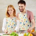 thumbnail image 3 of Pioneer Flower Floral Print Pattern Apron for Women and Men, Cotton Linen Waterproof with Pockets, Adjustable, 33x27 Inch for Kitchen, Gardening, BBQ, Salon, 3 of 6