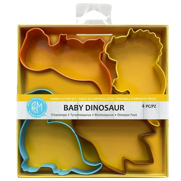 R&M International Dinosaur 4 Piece Cookie Cutter Set