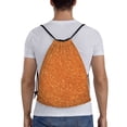 thumbnail image 2 of Bingfone Orange Glitter Drawstrings Backpacks Bags For Men Women Gym Drawstrings Bag, 2 of 9
