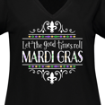 thumbnail image 4 of Inktastic Let the Good Times Roll Mardi Gras Women's Plus Size V-Neck T-Shirt, 4 of 5