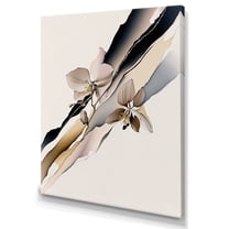 Designart Beige Orchid Flowers Hyperrealistic V Canvas Wall Art