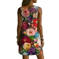 thumbnail image 7 of QUNYINEY Floral Womens Sundresses Casual Mini Sleeveless A Line Summer Tank Dress V Neck Beach Loose Fit with Pockets Dresses, 7 of 7