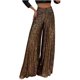 thumbnail image 1 of Umfun - Vestidos formales para mujer, fiesta de noche, lentejuelas, pantalones holgados acampanados, moda elegante, pantalones de cintura alta, pierna ancha, color marrón M, 1 of 5