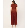 thumbnail image 4 of Moomaya Solid 2 Pcs Co-Ord Set For Women, Cotton Top With Pajamas, 4 of 8