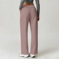thumbnail image 4 of High Waisted Wide Leg Quick Dry Trousers Women Lightweight Relaxed Fit Daily Yoga Pants with Pockets, 4 of 6
