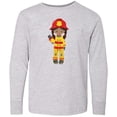 thumbnail image 3 of Inktastic African American Girl, Girl Fireman, Firefighter Long Sleeve Youth T-Shirt, 3 of 5
