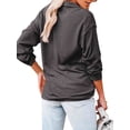 thumbnail image 2 of Túnica con cremallera para mujer, blusas de manga larga con cuello en V profundo, blusas holgadas informales, trajes de verano, gris, XXL Yuarrent AP003810-15, 2 of 5