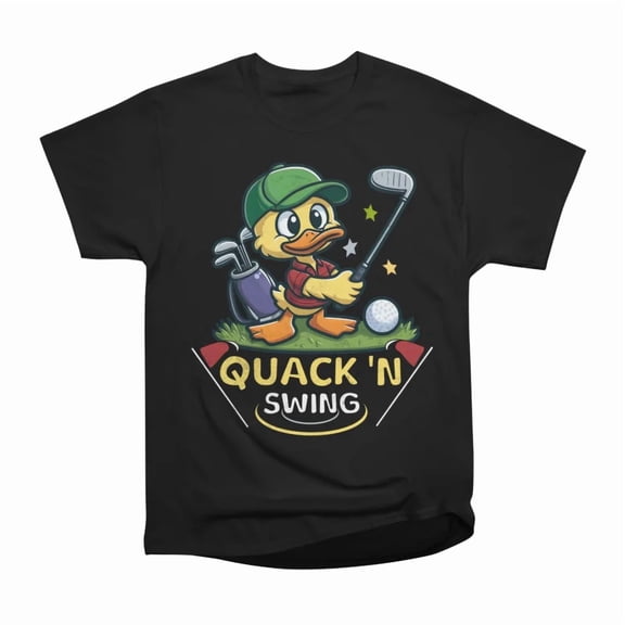 Golf Golfing Humor Duck Quackn Swing T-Shirt Tee Gift For Him Merch For Her Apparel For Fr