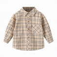 thumbnail image 4 of Ccpelsie Classic Boys Oxford Shirt Long Sleeve Button Down Solid Color Dress Shirt for School Weddings Church and Formal Wear(A-Khaki,10-12 Years), 4 of 4