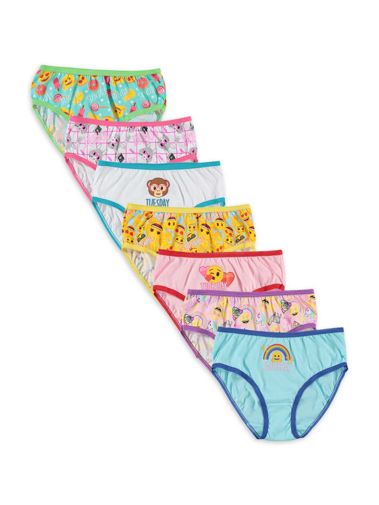 Emoji Emoji Girls 46 Days of the Week Girls Underwear, 7 Pack