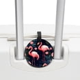 thumbnail image 3 of Flamingo Tropical Rainforest 2pcs PU Leather Round Bag Tags with Privacy Cover and Name ID Tag - Suitcase Tags for Travel Luggage, Handbags, Backpacks, School Bags, 3 of 6