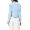 thumbnail image 3 of INSPIRE CHIC Cropped Blazer for Women's Lapel Collar Work Office Long Sleeve Suit Jacket Business Blazers XL Light Blue, 3 of 5