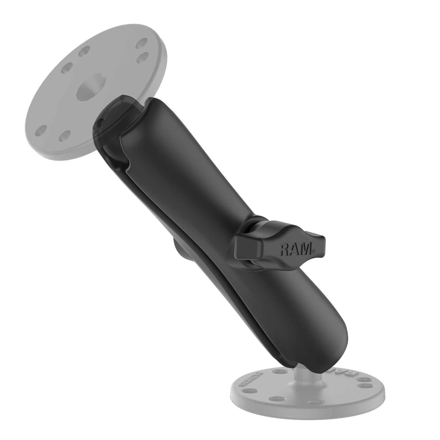 RAM Mounts Black Marine Grade Aluminum Lightweight Long Double Socket Arm Motorcycle Accessory