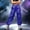 Dark Blue, variant on Kid Shiny Metallic Jogger Pant Elastic Waist Dance Hip Hop Performance