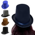thumbnail image 2 of Vintage Hat Fedora Top Hat Solid Color for Outdoor Gatherings Activities, 2 of 18