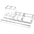 thumbnail image 1 of EXPUTRAN Clear Desk Organizer 4-Piece Desk Kit + Free Complimentary Ruler, Desktop Organization, 1 of 5