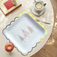 thumbnail image 6 of dajkiuy Christmas Dinnerware set,10 Pcs Disposable Dinnerware Heavy Duty for 10 Guests Christmas New Year Theme Party Supplies Merry Christmas Tableware Set (9 inch,Plastic,Gold Rim), 6 of 7