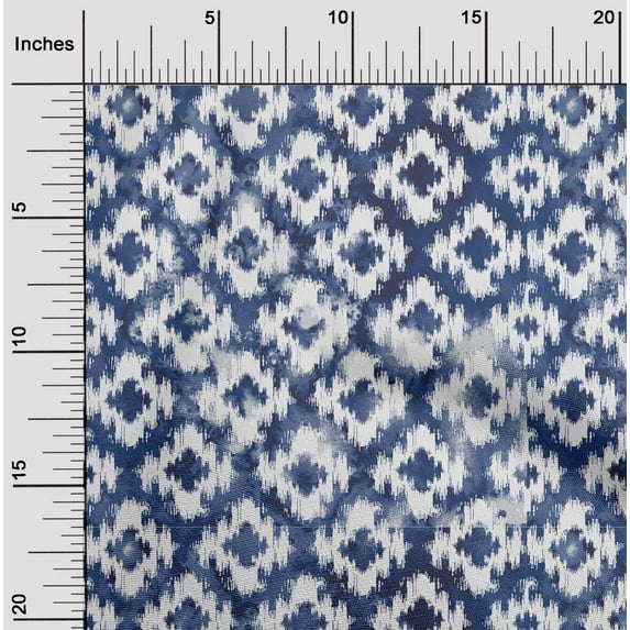 oneOone Cotton Cambric Royal Blue Fabric Paisley & Floral Sewing Material Print Fabric By The Yard 42 Inch Wide-GQO