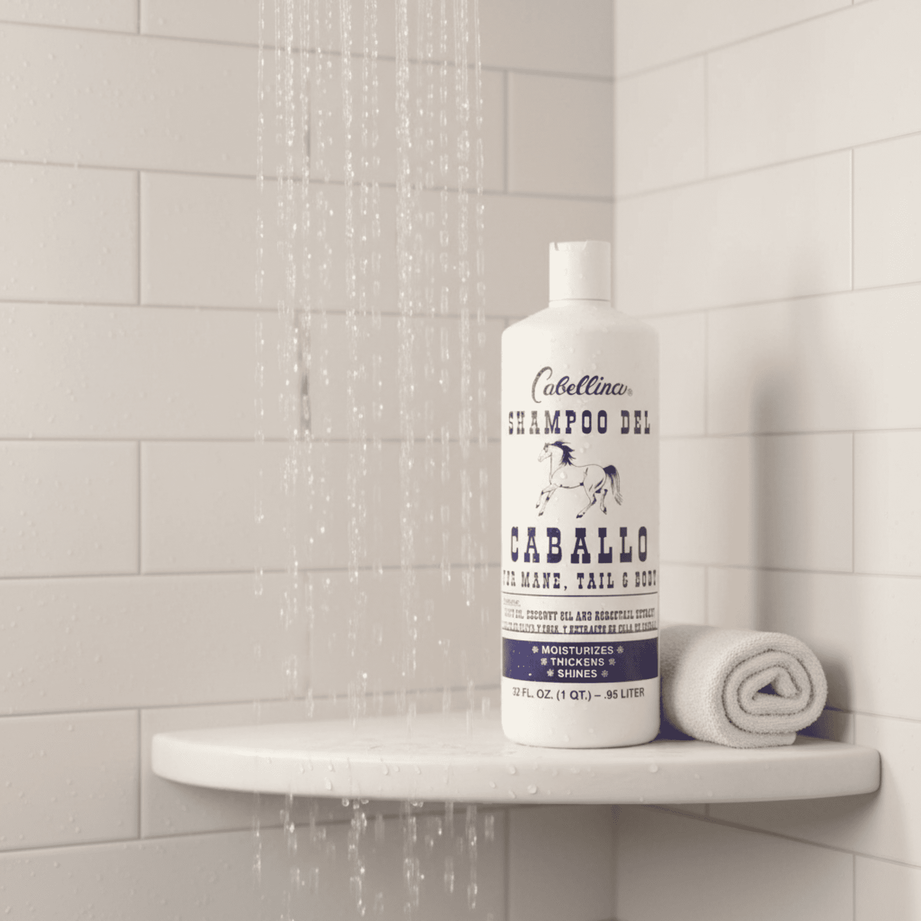 (3 pack) Cabellina Shampoo Del Caballo, with Horsetail Plant Extract, Nourishing, All Hair Types, 32 fl oz
