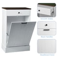 thumbnail image 2 of Spaco 36" Hidden Tilt Out Trash Can Cabinet with Drawer, Free Standing Garbage Cabinet, 10 Gallon Laundry Hamper Cabinet for Kitchen, Living Room, White, 2 of 11