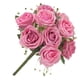 thumbnail image 4 of Ramo de flores de rosas artificiales de 9 cabezas, ramo de flores de novia, fiesta de boda, tela de seda, decoración floral falsa, rosa oscuro Sweethay HA6916-03B, 4 of 6