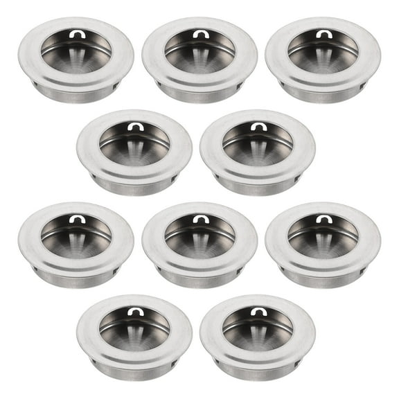 HEMOTON Worgeous 10pcs Closet Door Pull Circular Sliding Door Pull Drawer Recessed Handle