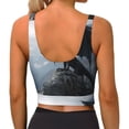 thumbnail image 3 of Lsque Valley Gray Dragon Printed Women'S Sports Bra, Compression, Moisture Wicking, High-Impact Sports Bra For Women,Supportive sports bra-XX-Large, 3 of 9