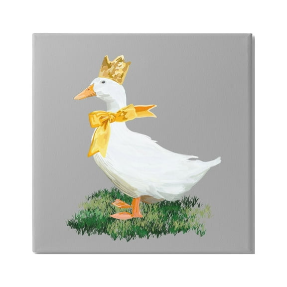 Stupell Industries Goose with Crown Animals & Insects Painting Gallery Wrapped Canvas Art Print Wall Art, 30 x 30