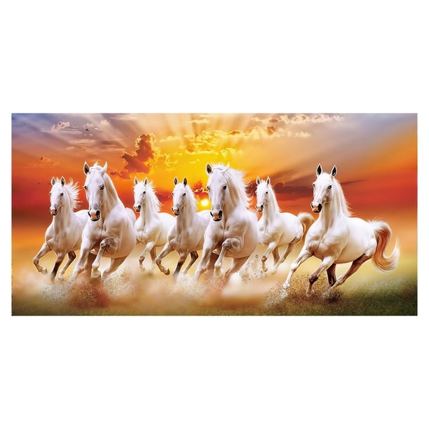 Pintura de caballo, obra de arte, artesanía, decoración de pared, impresión para sofá, fondo, dormitorio, estilo A 60X30CM