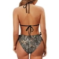 thumbnail image 6 of Chririnla Woodland Camo Halter Triangle Bikini Set - Sexy Tie Side Two Piece Swimsuit for Beach, Vacation & Pool Party - Quick Dry, Figure Hugging Swimwear for Women, 6 of 9