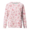 thumbnail image 4 of Womens Valentines Long Sleeve Shirts Casual Oversized Round Neck Printed Pullover Lightweight Tops Fall Clothes, 4 of 4