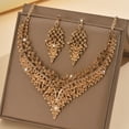 thumbnail image 2 of TAZAG European and American style exaggerated retro style exquisite design necklace and earrings set suitable for banquets, wedding banquets and parties, 2 of 4
