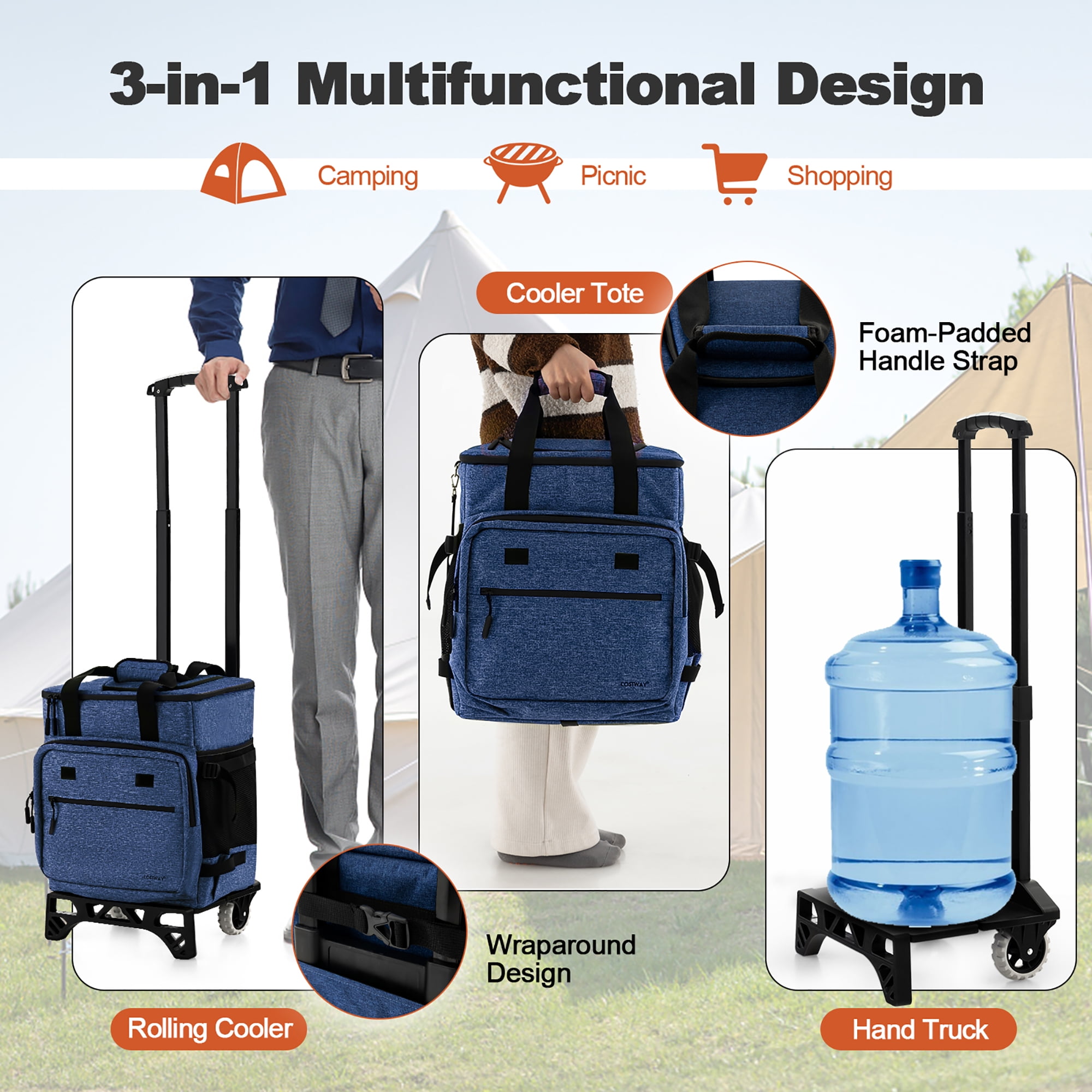 Multi-Function Insulated Beverage Rolling Cooler - Bed Bath & Beyond -  29868314