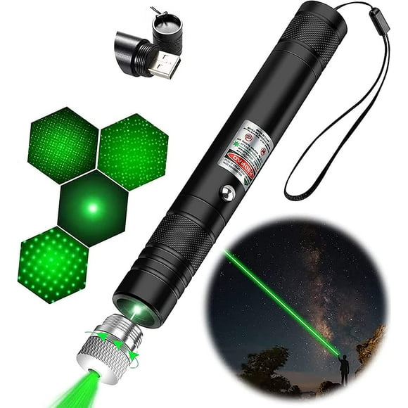 (green) Long-distance green laser pointer, laser pointer more than 500 meters high power pen, lazy person pointer, can be used for hiking, cat laser toy USB charging