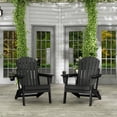 thumbnail image 6 of Pipopa Folding Adirondack Chair Set of 2 with Cup Holder,HDPE All Weather Outdoor Fire Pit Chair for Patio,Poolside,Garden,Black, 6 of 9
