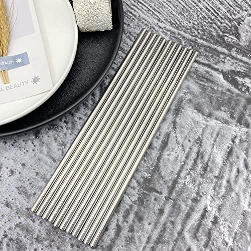 200-Pack Reusable Stainless Steel Straws, 10.5" Long Straight Metal Straws in Bulk for 30 oz & 20 oz Tumblers Yeti Water Bottles - Dishwasher Safe, Silver (200pcs)
